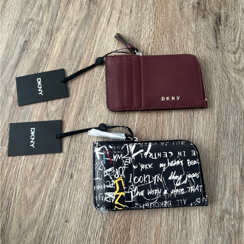 DKNY Burgundy and Black Cardholders